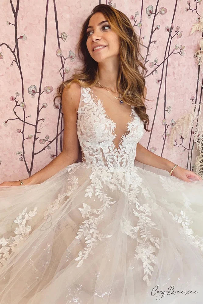 Heavenly Love A-Line Trendy Backless Wedding Dress