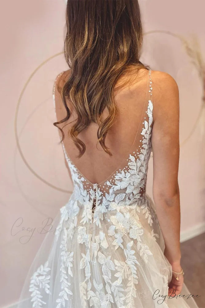 Heavenly Love A-Line Trendy Backless Wedding Dress