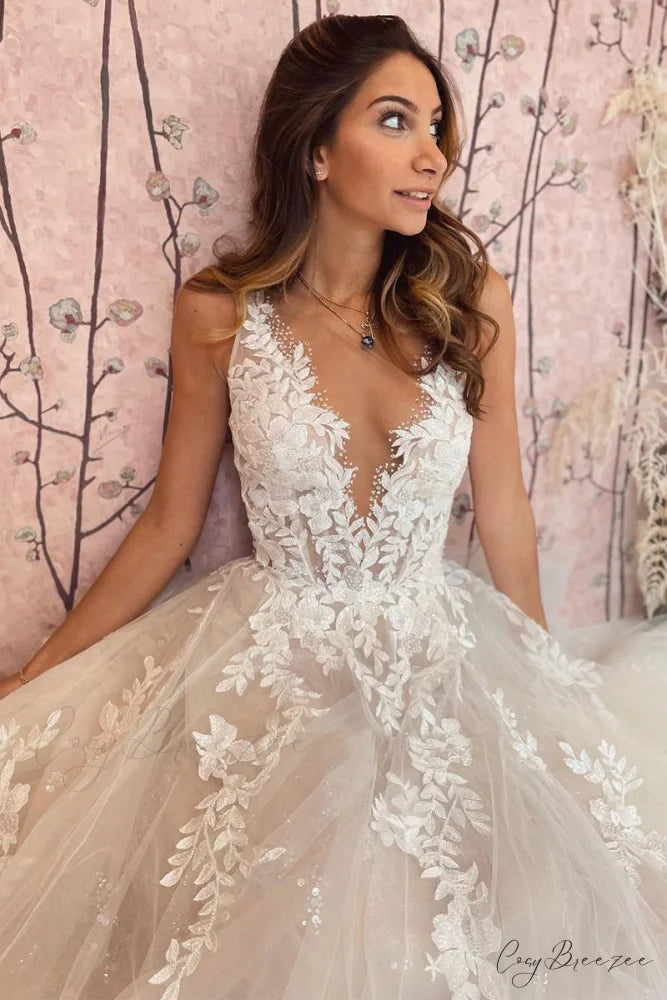 Heavenly Love A-Line Trendy Backless Wedding Dress