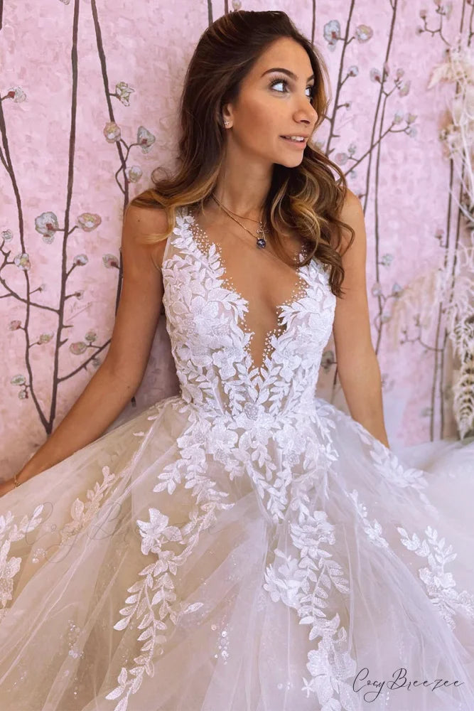 Heavenly Love A-Line Trendy Backless Wedding Dress