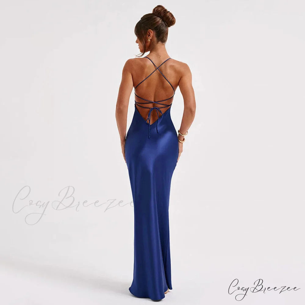 Heidi Formal Stylish Satin Lattice Dress