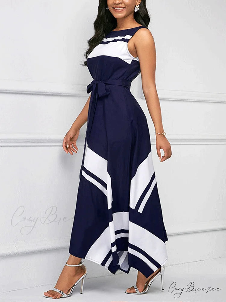 Hem Mesh Graceful Stitching Dress