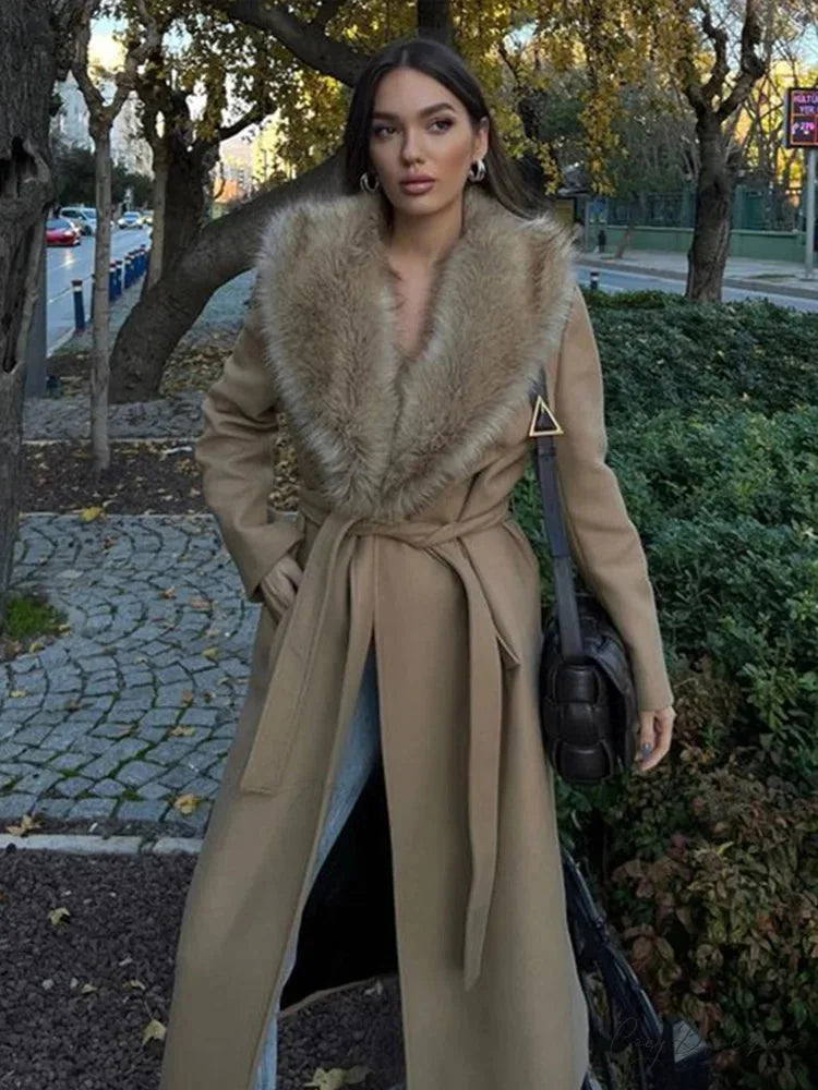 Hidden Button Lapel Maxi Winter Coat White / S overcoats-241228
