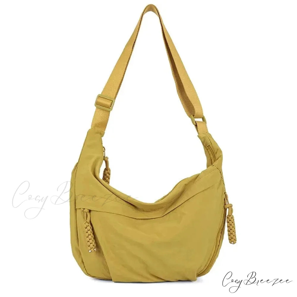 High Capacity Nylon Crossbody Messenger Yellow crossbody-250126