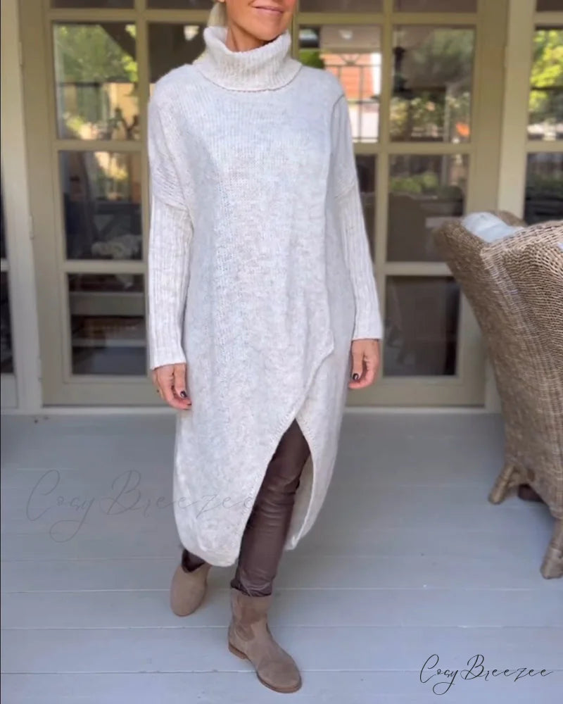 High Long Neck Pullover Beige / S