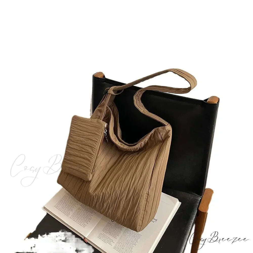 High-Quality Nylon Pleated Zipper Crossbody crossbody-250126