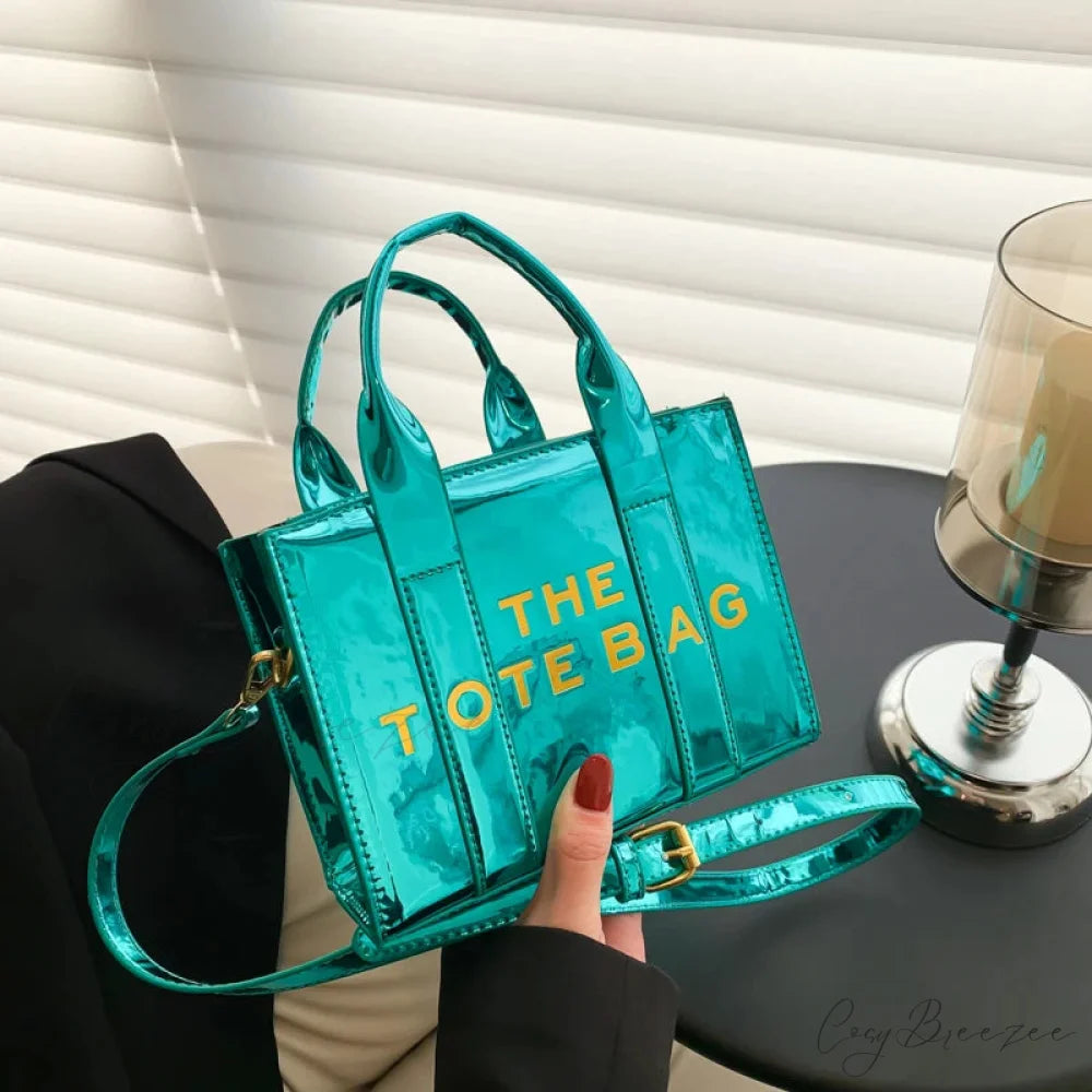 High-Quality PU Leather Solid Color Crossbody Handbag green Shoulder Bag / 18X14X8cm handbag-250126
