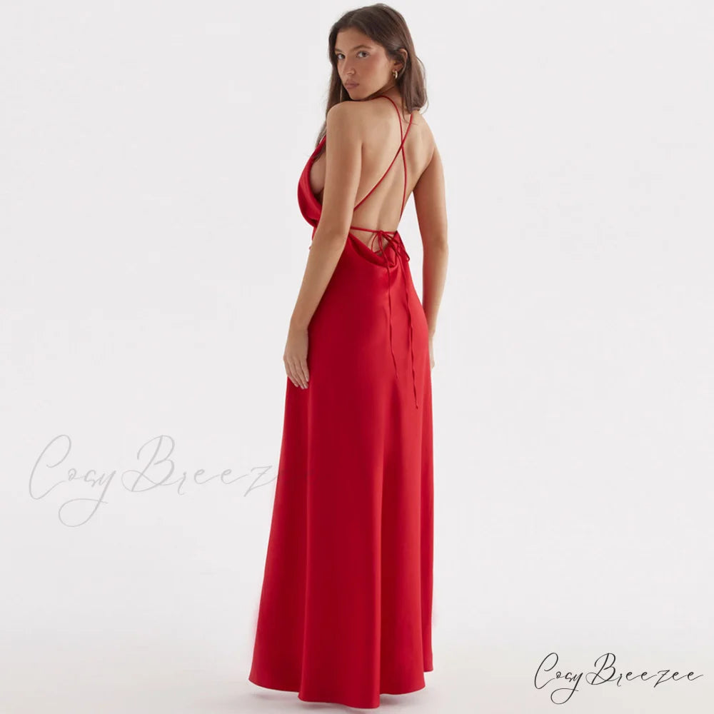 High Split Sleeveless Evening Modern Maxi Dress - Black L / Red