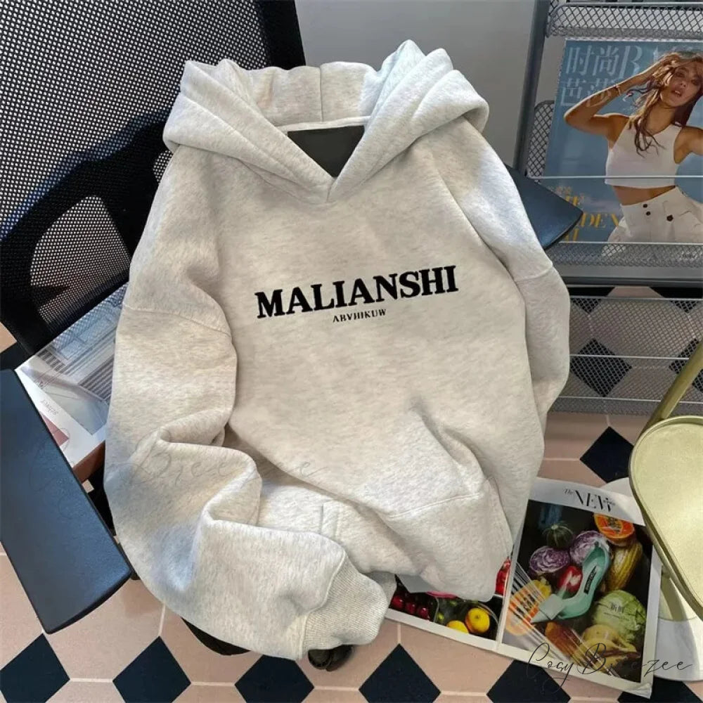 High Street Letter Print Hip Hop Hoodie hoodies-241228