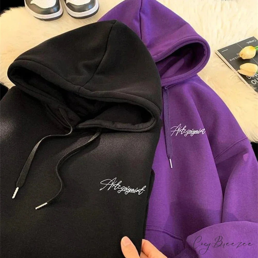 High Street Letter Print Oversized Hoodie hoodies-241228