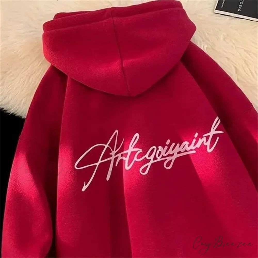 High Street Letter Print Oversized Hoodie hoodies-241228