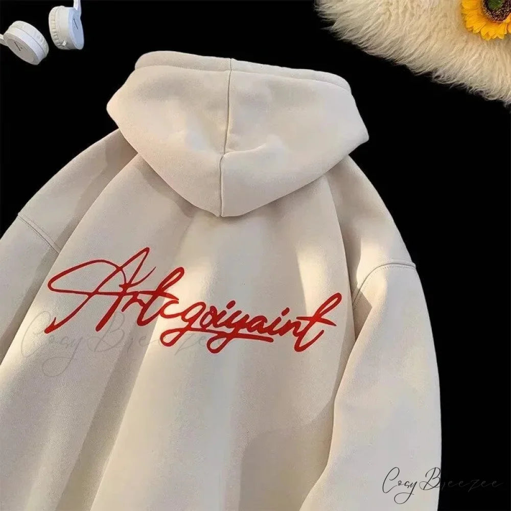 High Street Letter Print Oversized Hoodie hoodies-241228