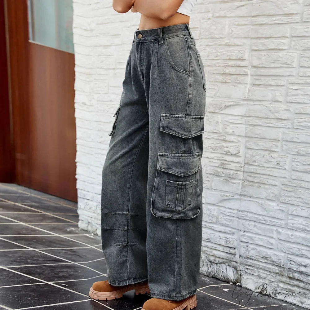 High Waist Cowboy Trousers Pants pants-241228