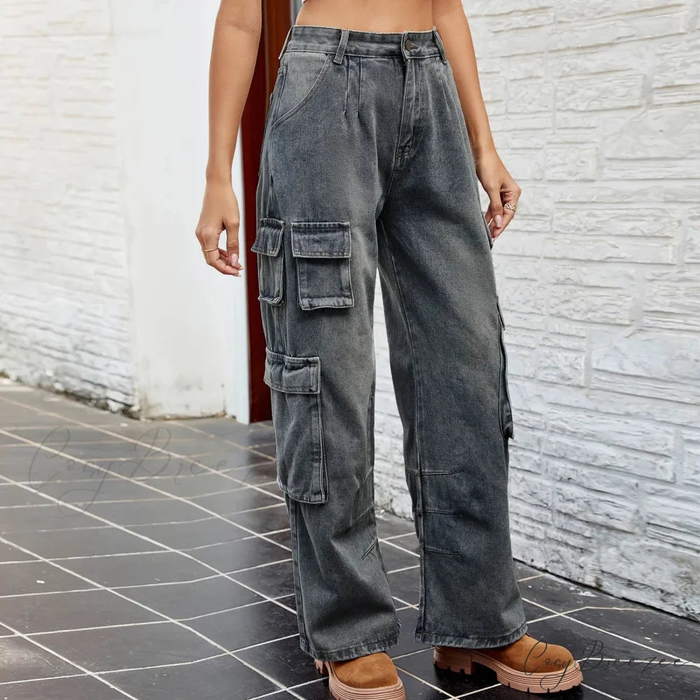 High Waist Cowboy Trousers Pants pants-241228