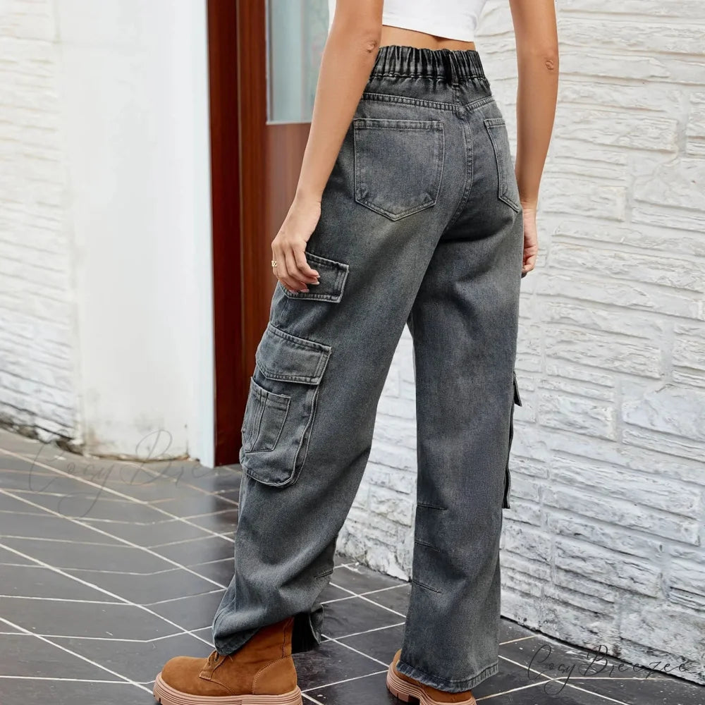 High Waist Cowboy Trousers Pants pants-241228