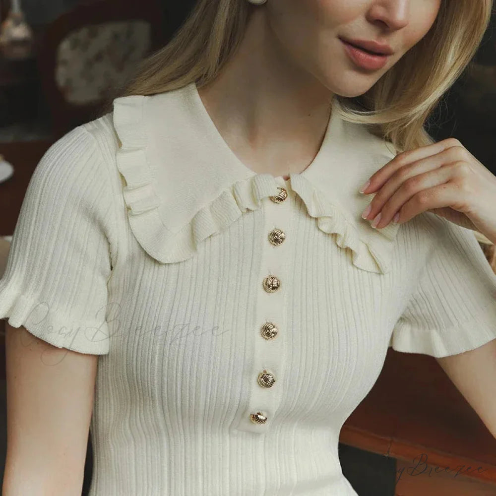High-Waist Knitted Classic Mini Dress minidress-250223