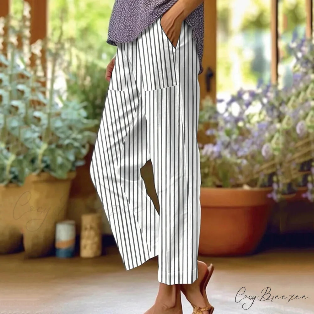 High Waist Loose Fit Straight Pants Black / S pants-241228