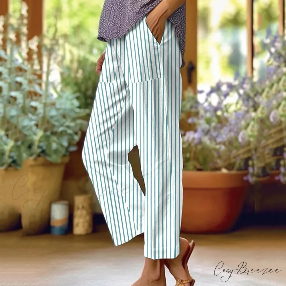 High Waist Loose Fit Straight Pants Green / S pants-241228