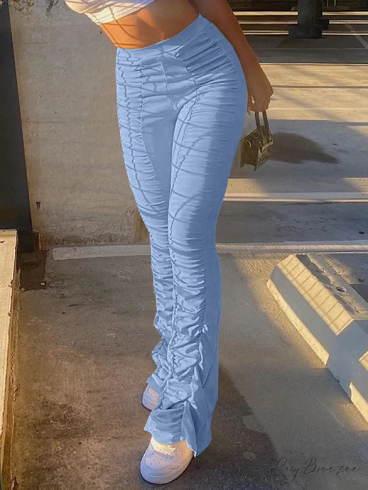 High Waisted Graceful Solid Flare Jeans