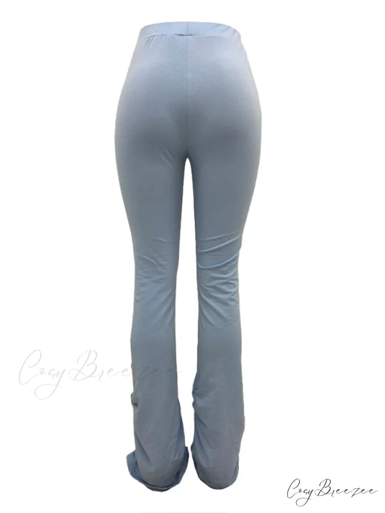 High Waisted Graceful Solid Flare Jeans