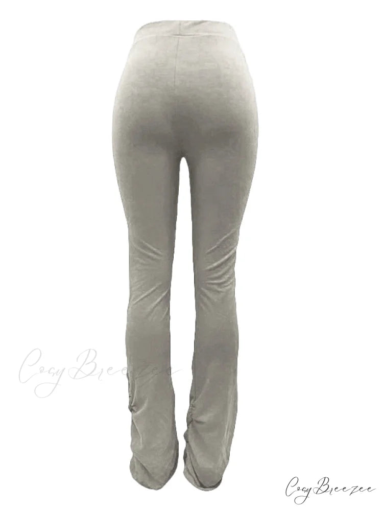 High Waisted Graceful Solid Flare Jeans