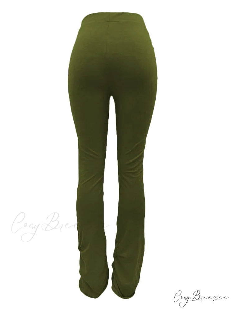 High Waisted Graceful Solid Flare Jeans
