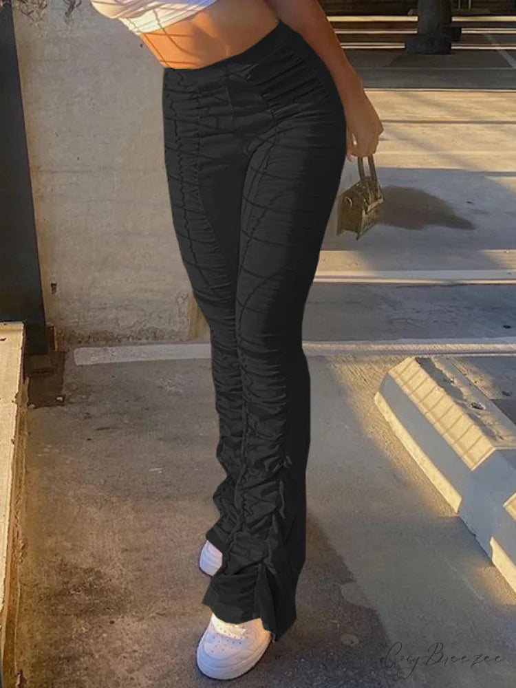High Waisted Graceful Solid Flare Jeans