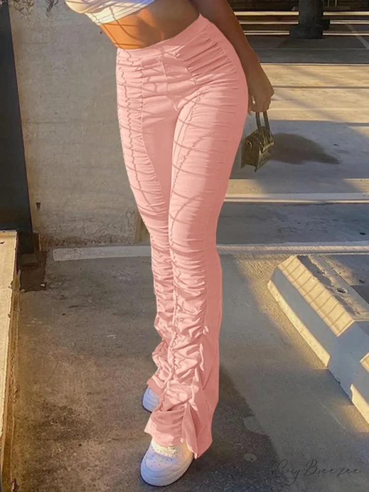 High Waisted Graceful Solid Flare Jeans