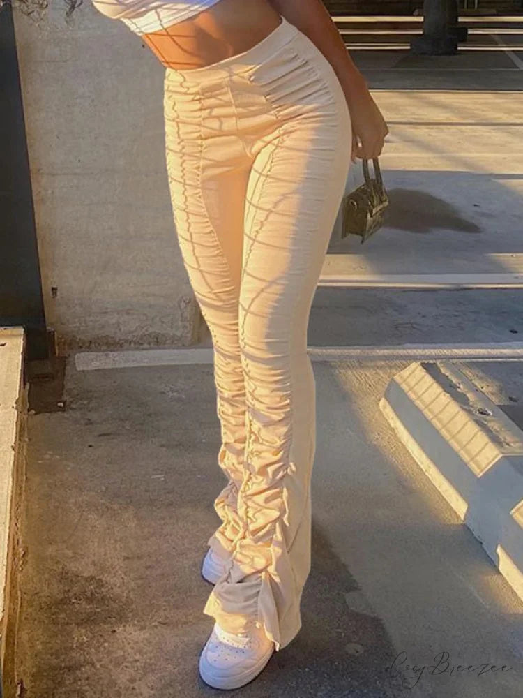 High Waisted Graceful Solid Flare Jeans
