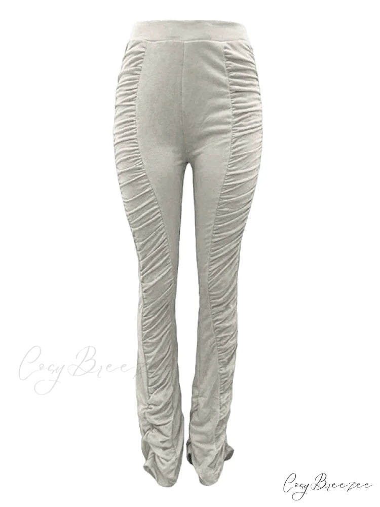 High Waisted Graceful Solid Flare Jeans