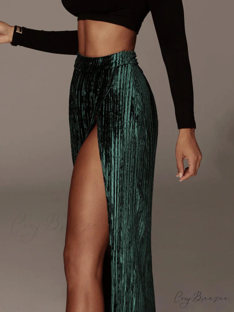 High Waisted Graceful Wide Leg Pants