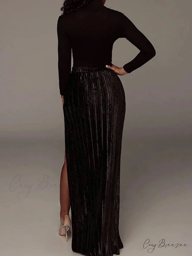 High Waisted Graceful Wide Leg Pants