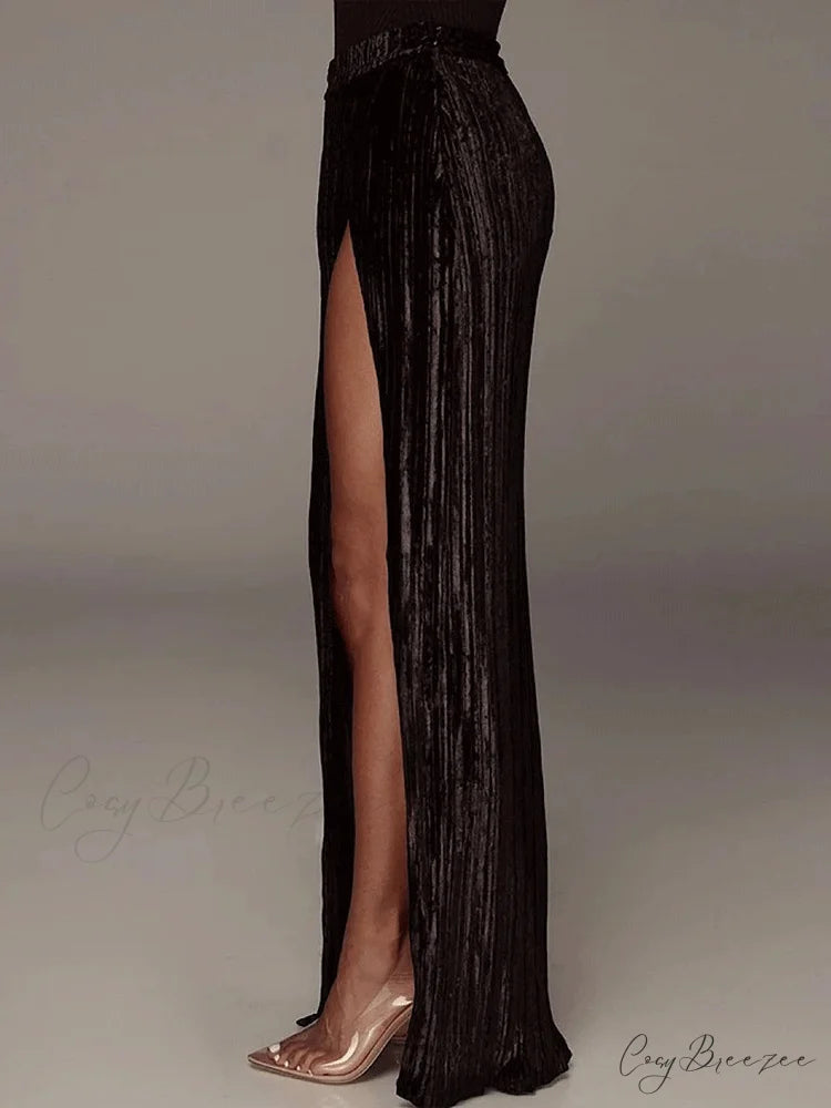 High Waisted Graceful Wide Leg Pants