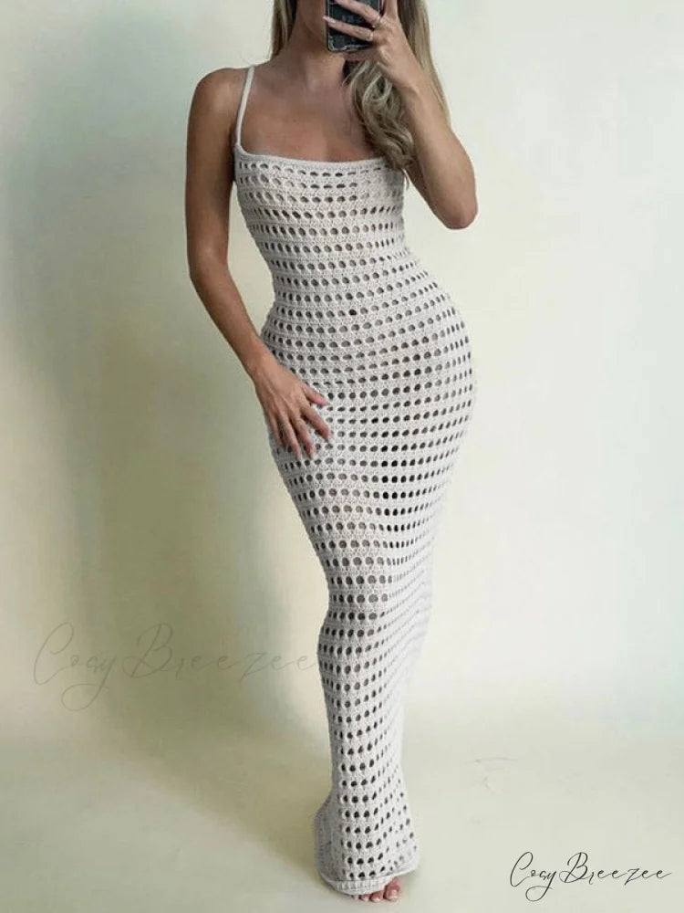 Hollow Out Graceful Bodycon Maxi Dress