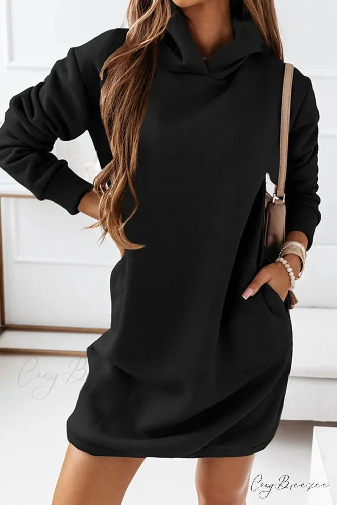 Hooded Mini Dress Black / S