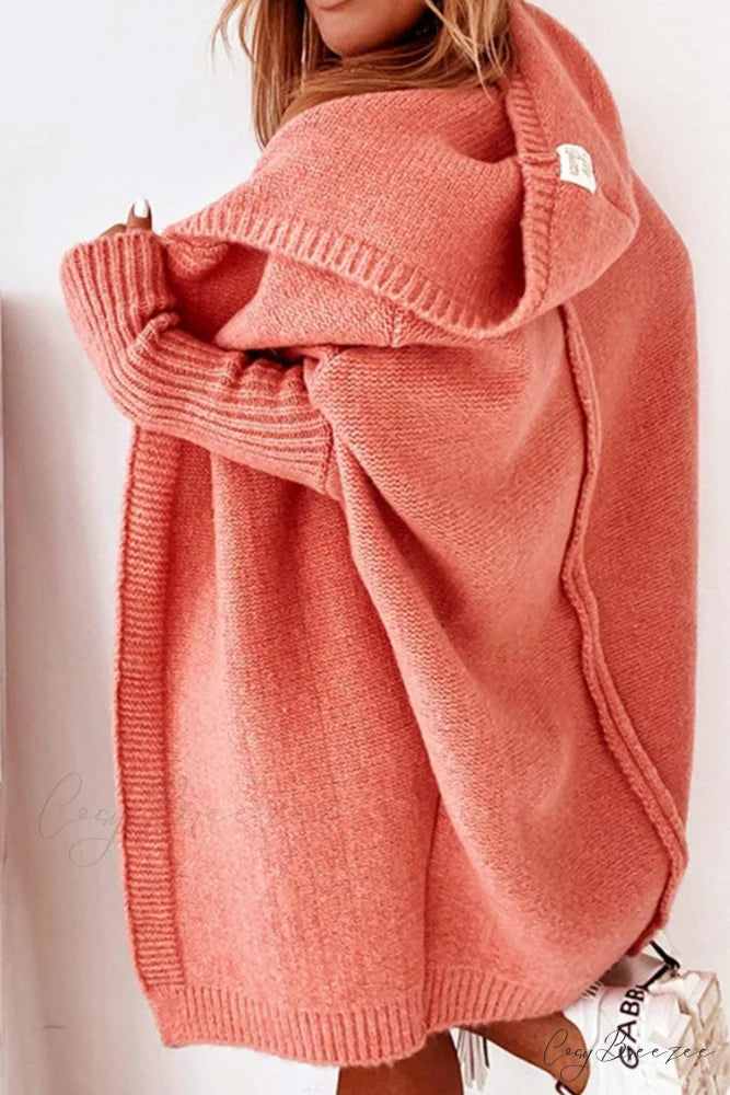Hoodie Front Open Cardigan Orange / L