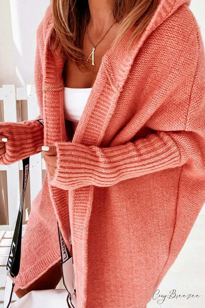 Hoodie Front Open Cardigan Orange / S
