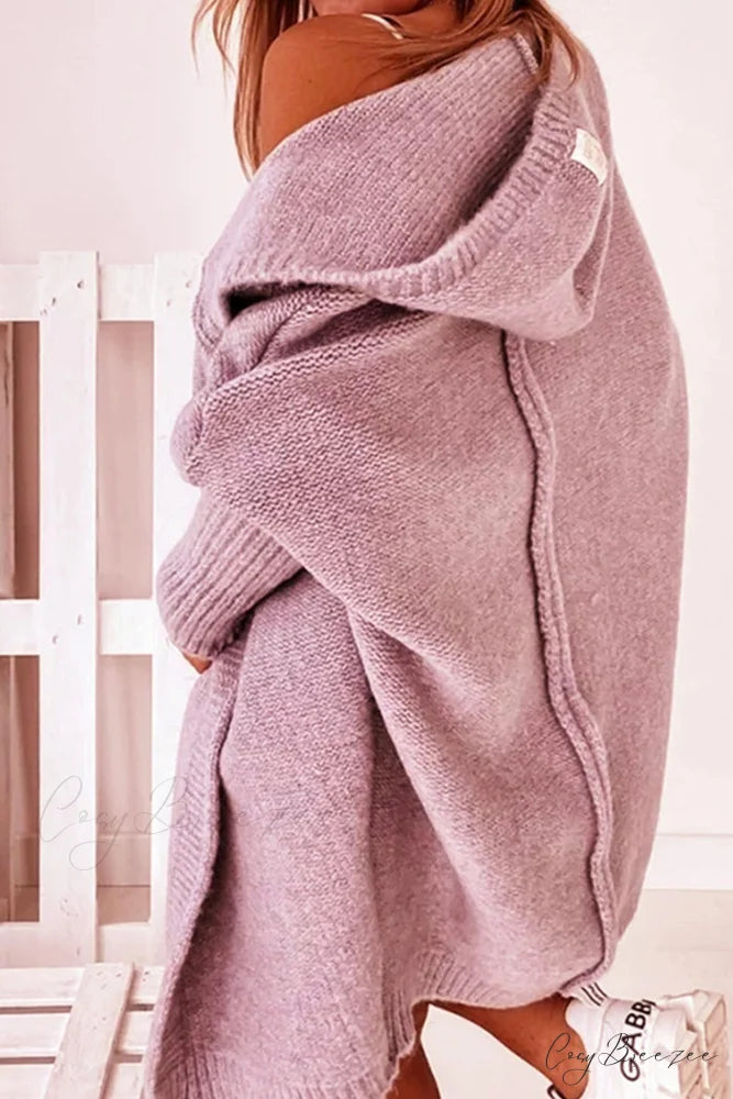 Hoodie Front Open Cardigan Pink / S