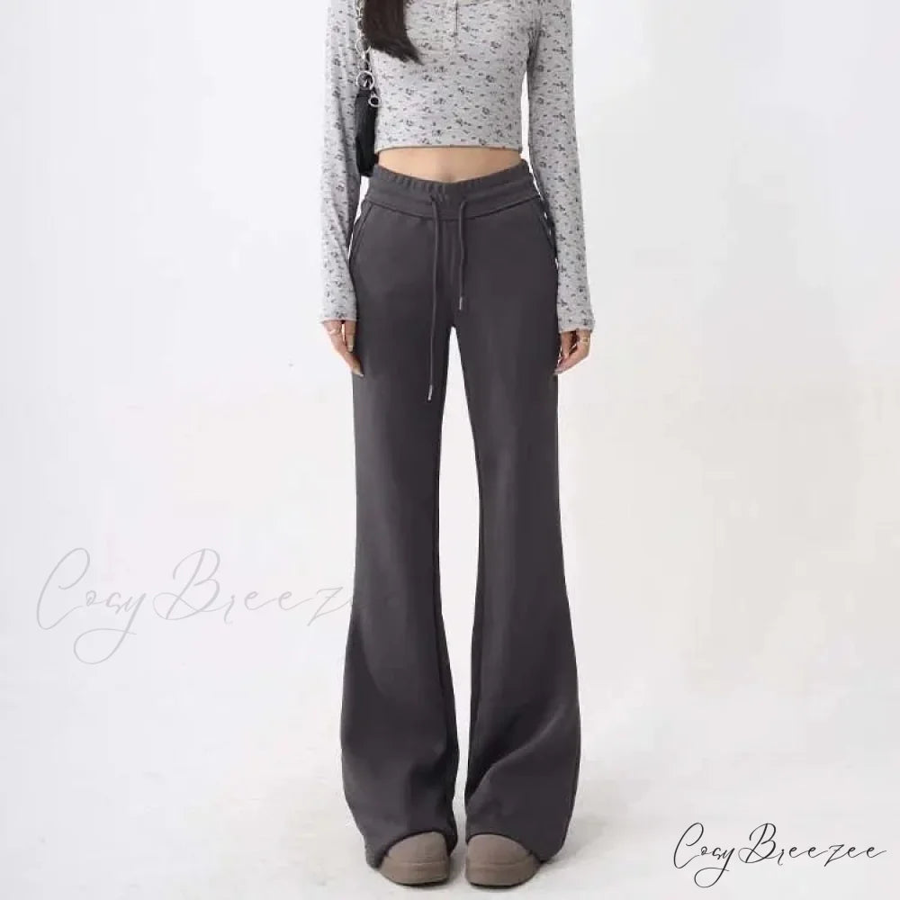 Hottie High Waist Flare Pants Grey / S pants-241228