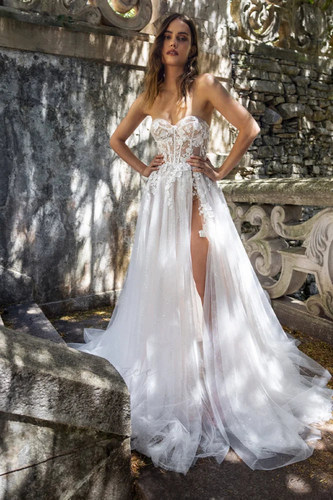 Infinite Love Strapless Trendy A-Line Wedding Dress