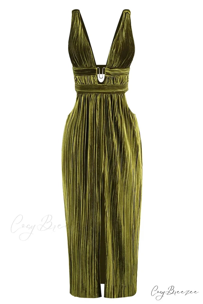 Intriguing Aura Graceful Velvet Maxi Dress