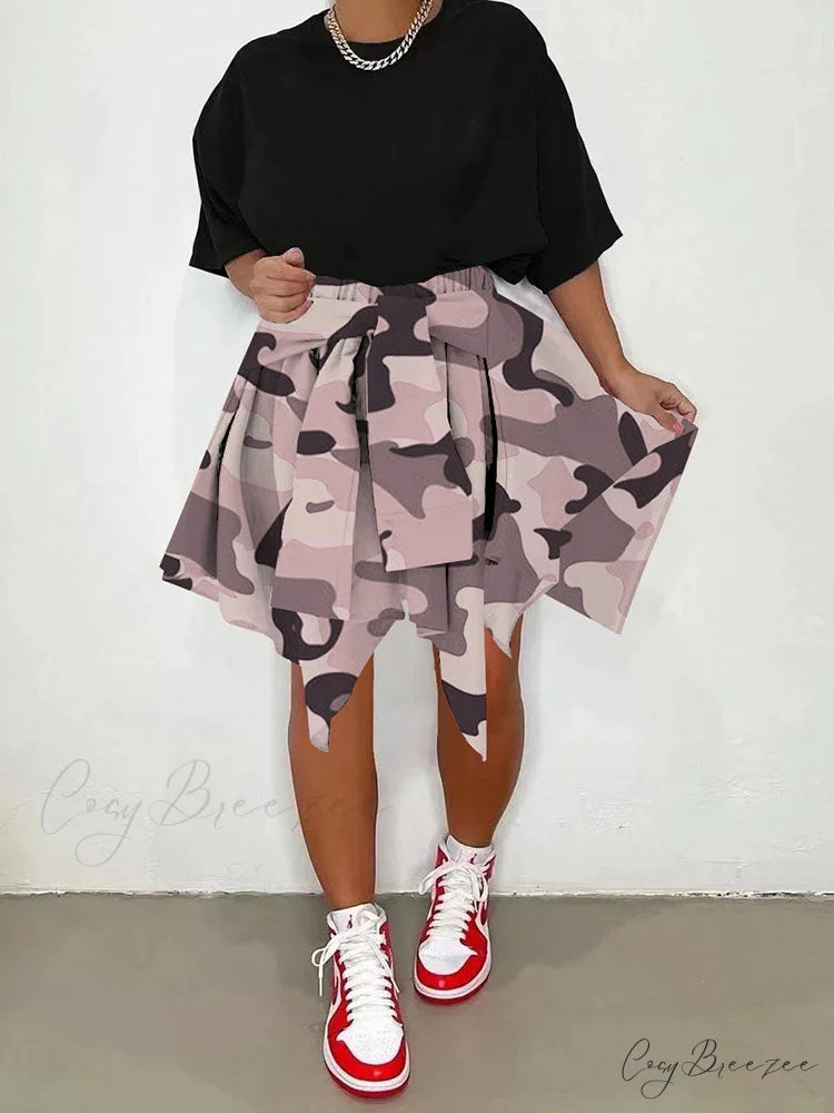 Irregular Buttoned Graceful Rib Crop Top