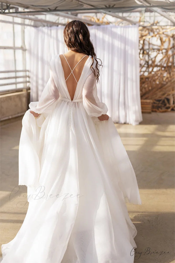 Jasmine Long Graceful Sleeve Wedding Gown