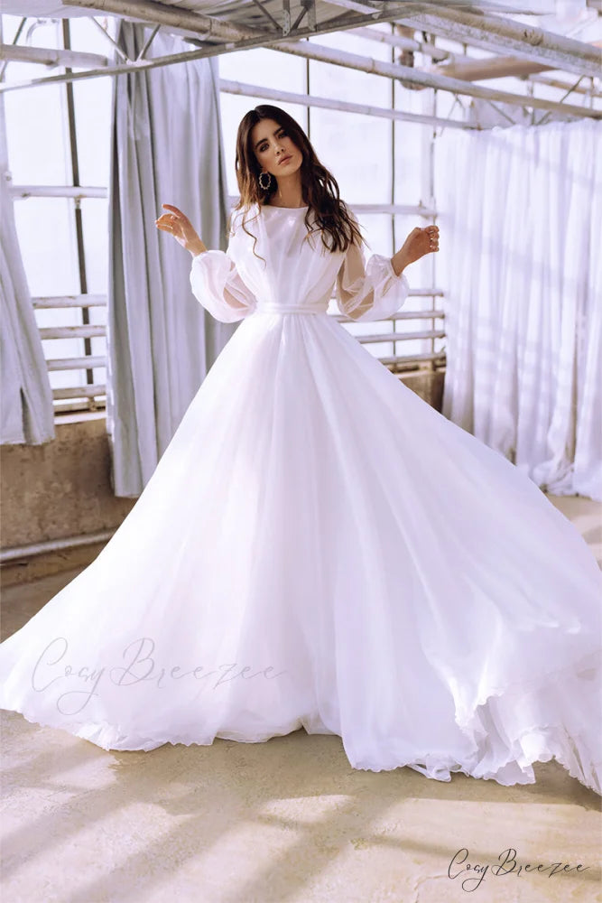 Jasmine Long Graceful Sleeve Wedding Gown