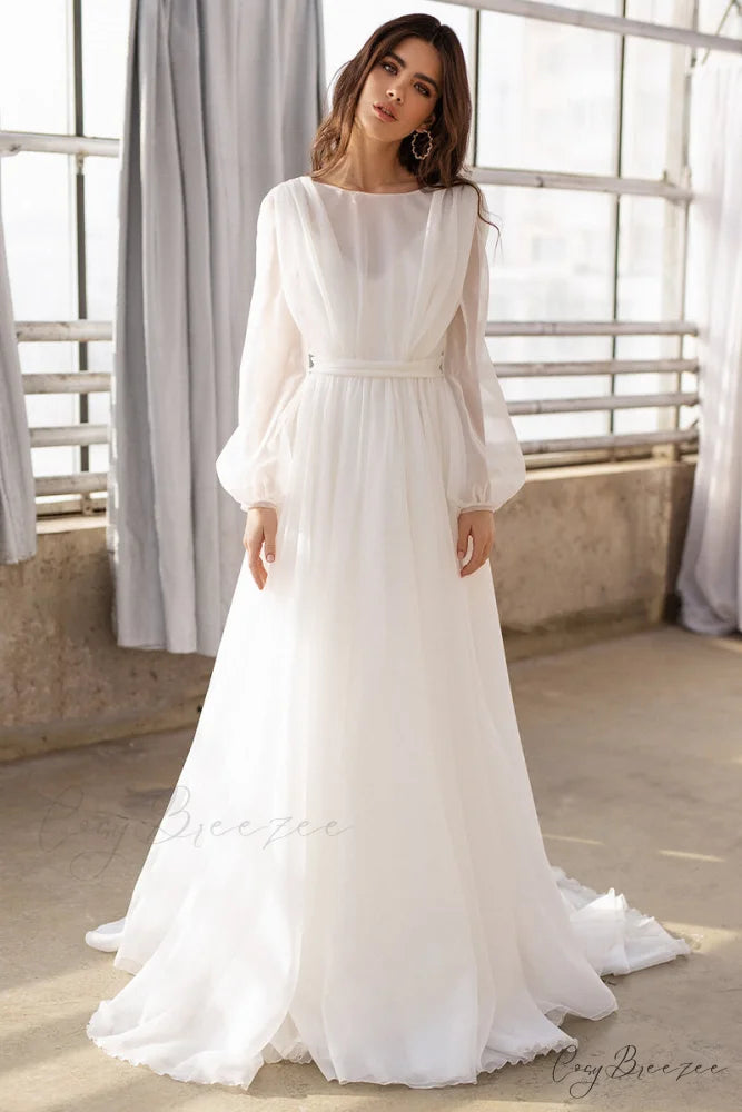 Jasmine Long Graceful Sleeve Wedding Gown