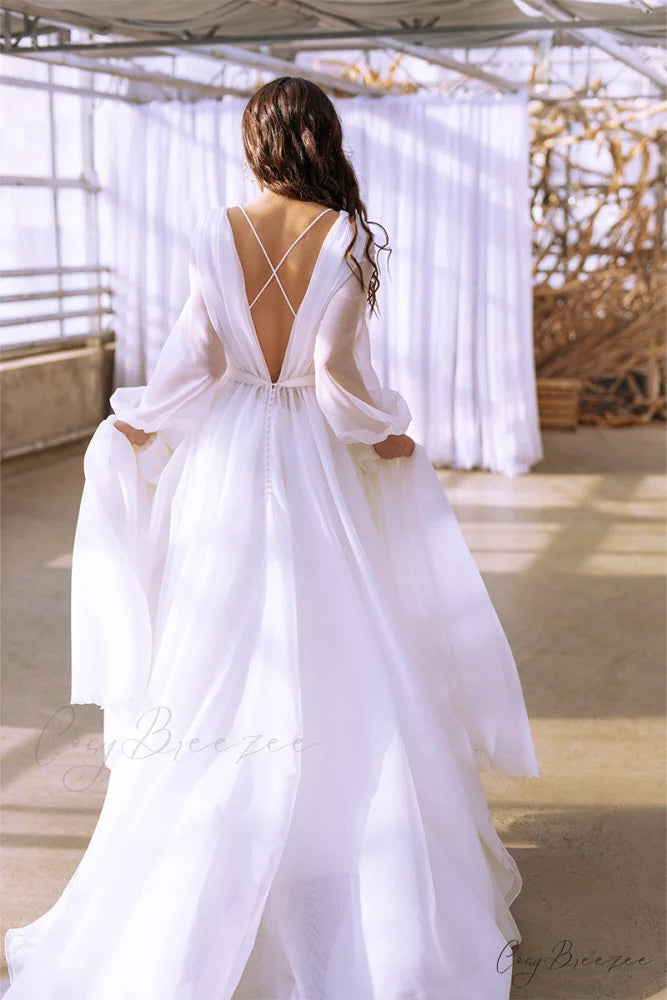 Jasmine Long Graceful Sleeve Wedding Gown