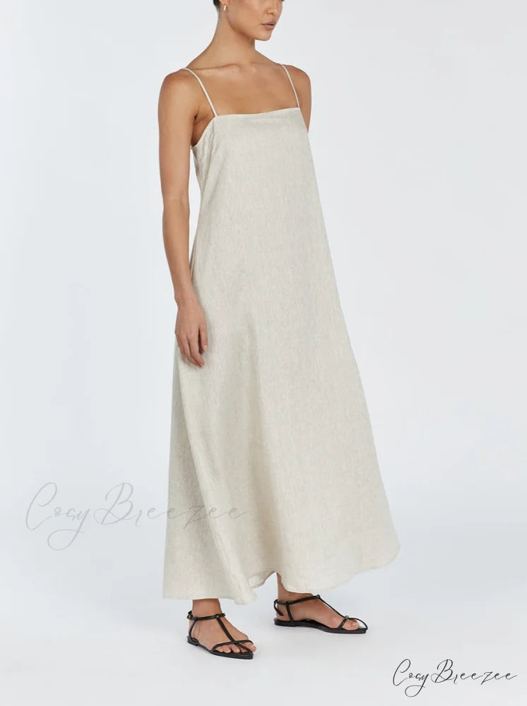 Jem Natural Stylish Linen Maxi Dress