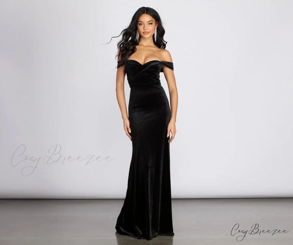 Jenisa Formal Off Charming The Shoulder Dress BLACK / 1