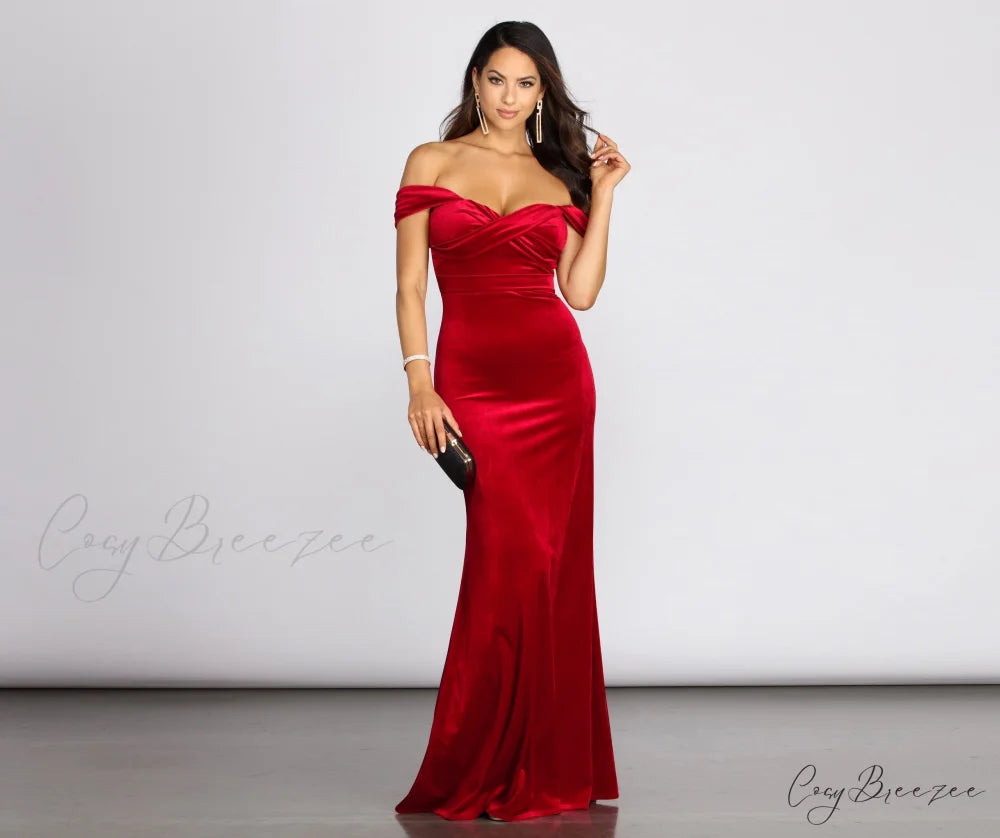 Jenisa Formal Off Charming The Shoulder Dress RED / 1