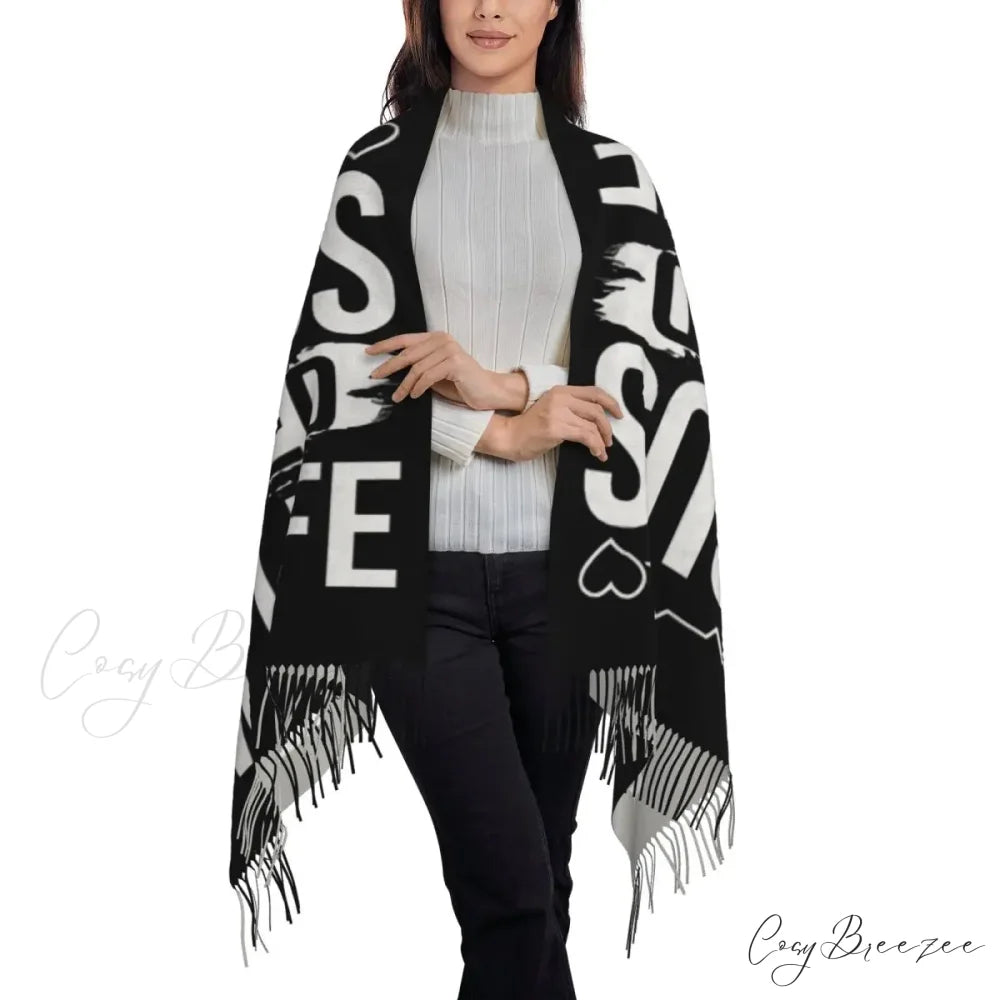 Jesus Saved My Life Warm Winter Christian Faith Shawl Wrap Scarf